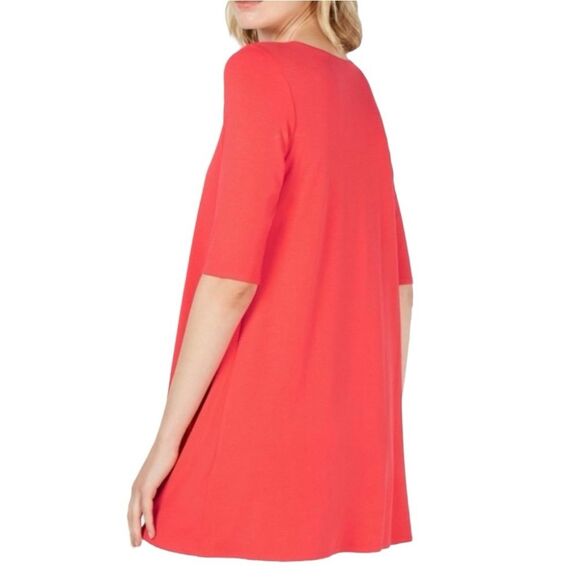 Eileen Fisher Orange tunic dress size medium jersey material size medium - Picture 2 of 8